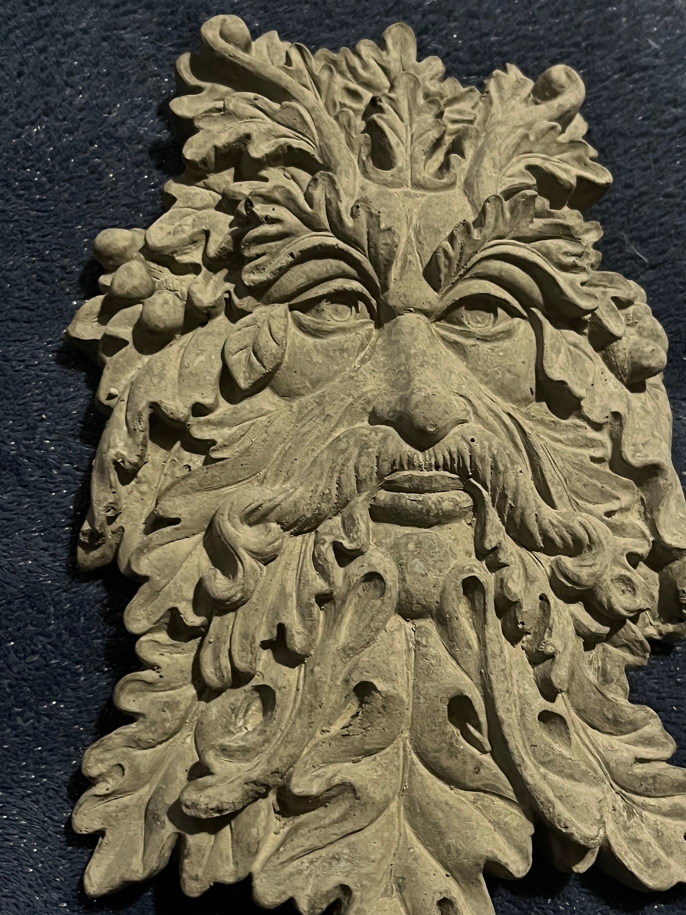 Large Latex Green Man Mould, Fantasy Tree Face Plaque Concrete Casting ...