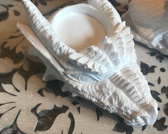 Dragon Head Tealight Holder Latex Mold: Concrete, Plaster, Resin Casting