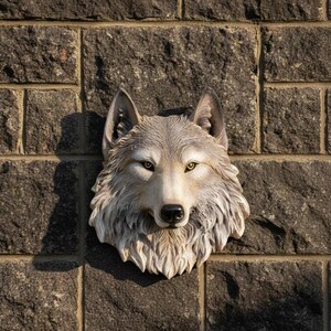 3D Wolf Head Latex Mould, Plaster Concrete Wall Plaque Mold