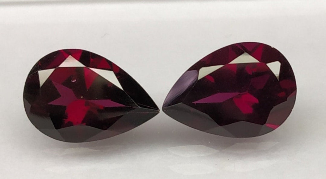 Natural Pink Rhodolite Garnet Faceted Cut Pear Shape Loose Gemstone 2 ...