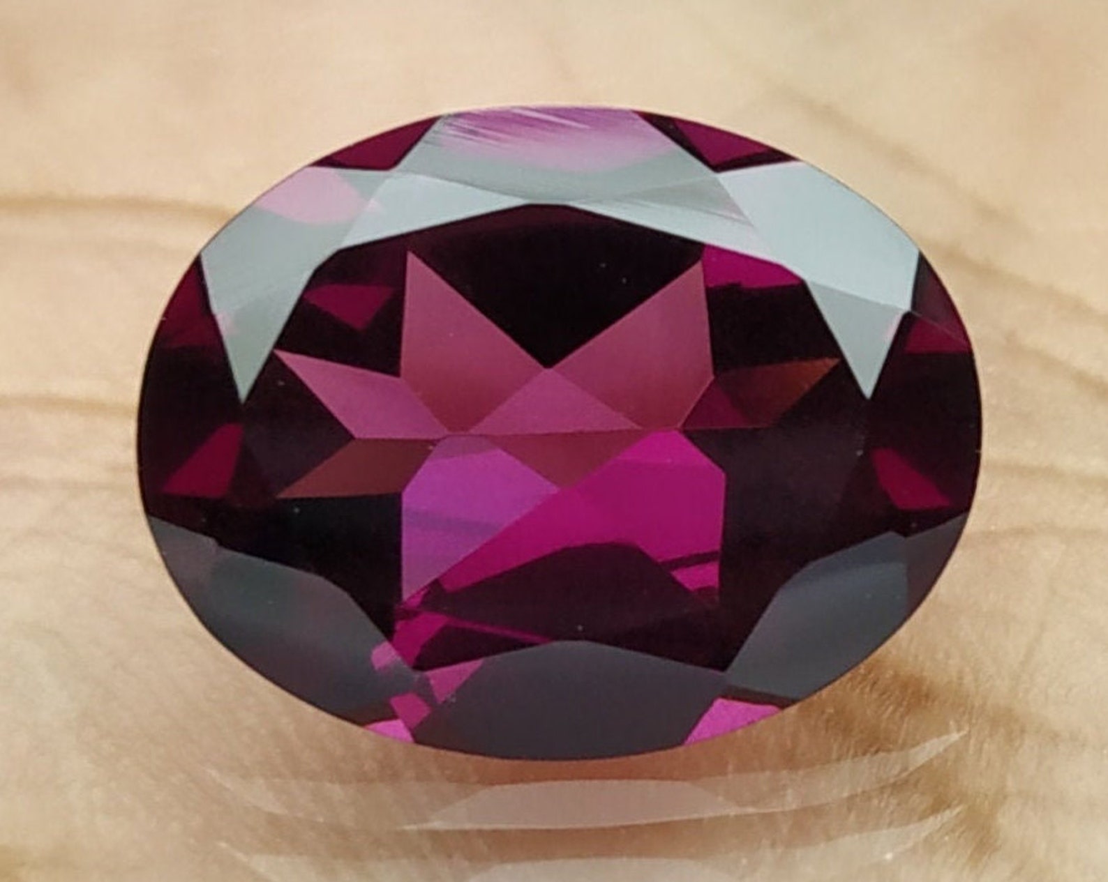 Natural Purple Rhodolite Garnet Faceted Oval Loose Gemstone Etsy