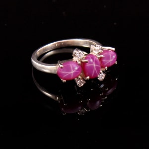 Rosa stjärnsafirring | 925 sterlingsilver, handgjord