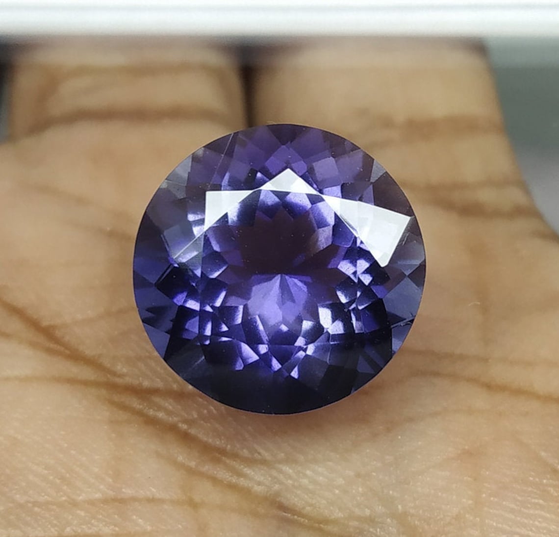 Natural Iolite Faceted Round Shape Gemstone 7.65 Cts Etsy
