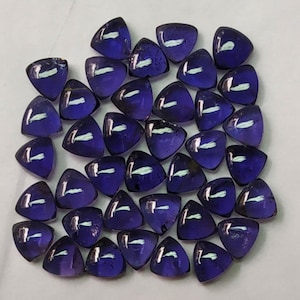 5×5 mm Natural iolite Cushion/Trillion Shape Cabochon Loose Gemstone Top VVS Quality AAA+ Violet Blue Color iolite Cushion Cabochon Gemstone