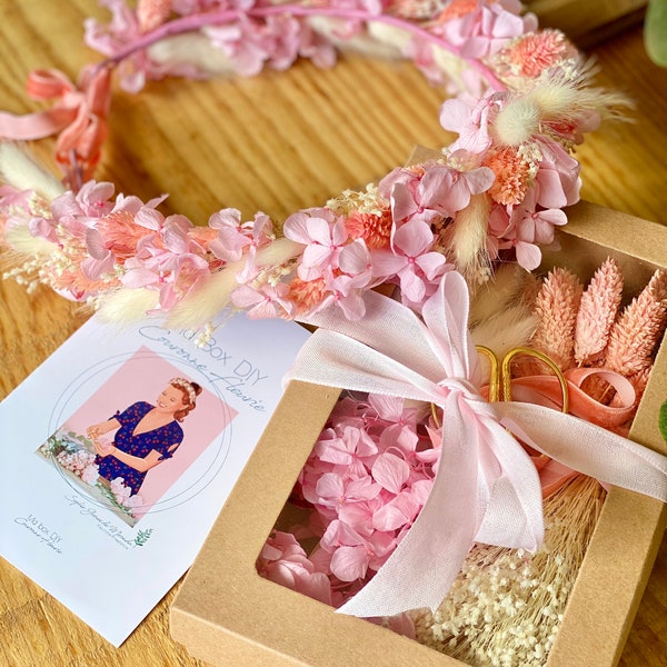 Lily - Ma Box DIY Couronne Fleurie - rose et blanche