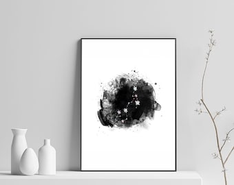 Scorpio Constellation Art Print A4, Star Sign Print, Horoscope Print, Zodiac Wall Art Zodiac Print, Astrology Wall Art, Bedroom Wall Art