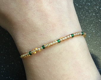 Finances, Wealth & Money Spiritually Charged Cotton Thread Tie Intention Bracelet for Finances Golden and Green Colour Adjustable Size