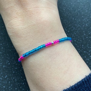 Divine Masculine Twin Flame Love & Relationship Spiritually Charged Blue Pink Prosperity Soft Tie Intention Bracelet Union Adjustable Size