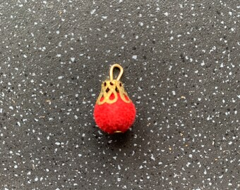 Love Intention Red Tassel Gold Ornament 2cm for Manifesting Soulmate Twin flame longterm relationships Keyring Decoration
