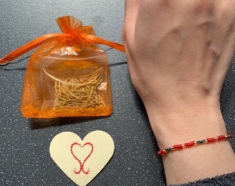Love and Commitment Manifesting BUNDLE (Tie Bracelet, Pouch and Intention Card) Starts working straight away