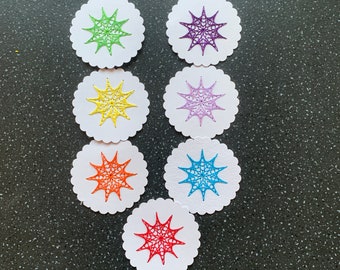 Chakra Healing Cleansing Embroidered Cards Set of 7 Boost chakras Throat Chakra, Crown, Root, Sacral, Heart, Third Eye Solar Plexus card