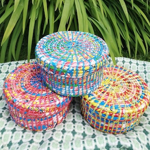 Fair Trade Recycled Storage Boxes | Handmade Female Made | Storage Box | Home Accessories | Jewellery Box | Reuse Sustainable |