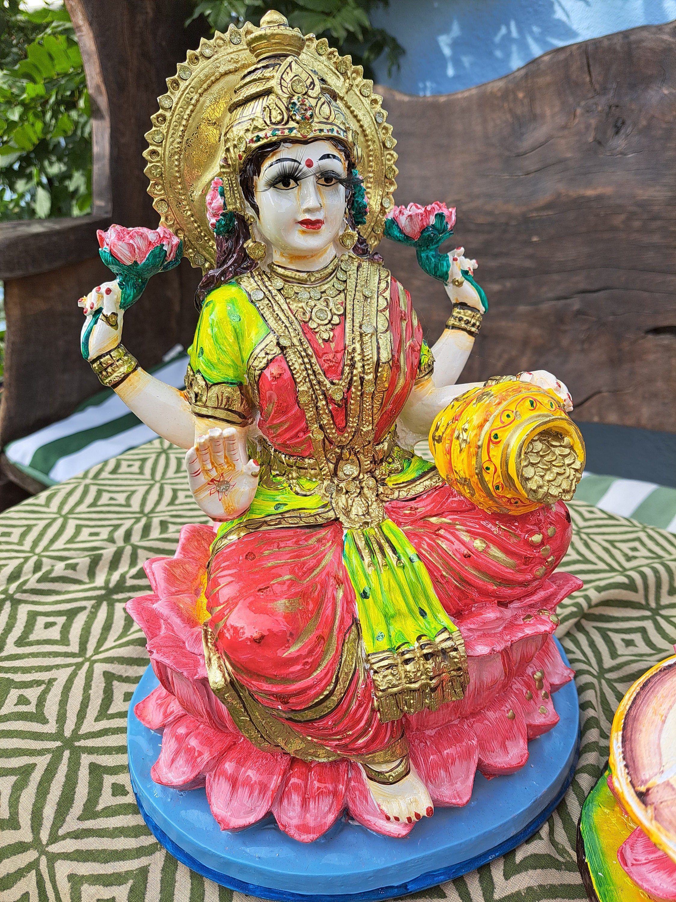 Hindu Deity Statues Saraswati Lakshmi Ganesha Diwali Puja Etsy