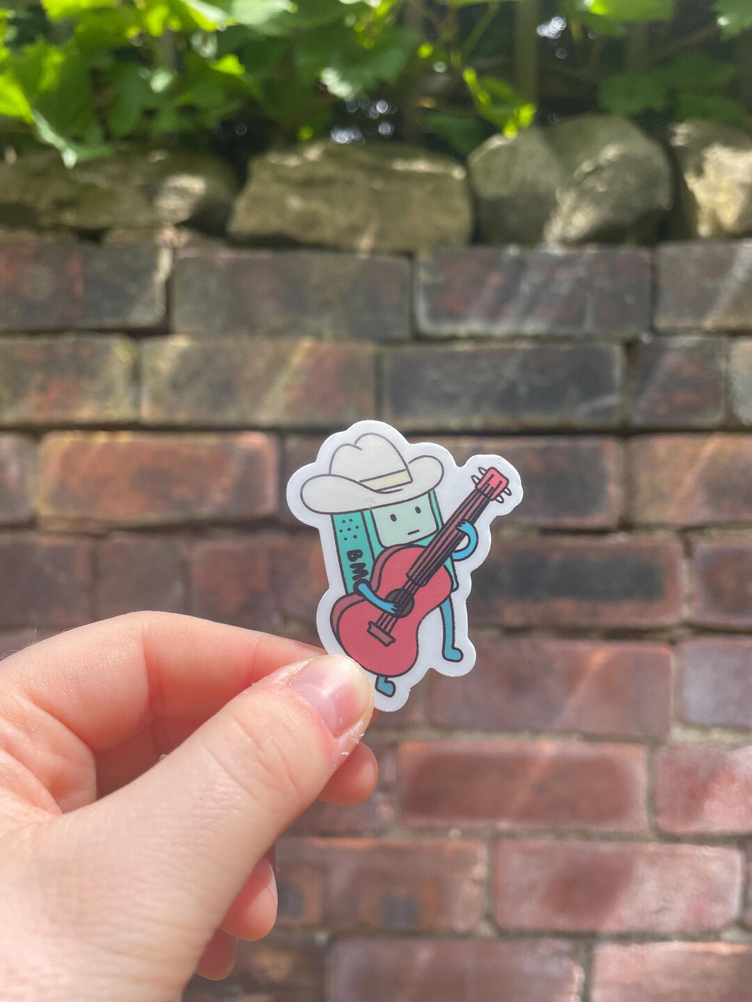 Guitar BMO Sticker: Adventure Time, Shiny Paper, Custom Cut - Etsy