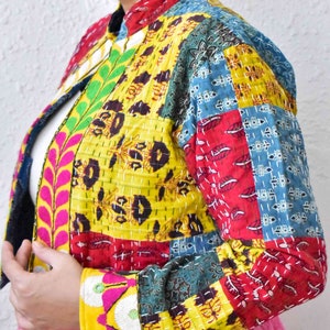 hand embroidered patchwork Reversible jacket.