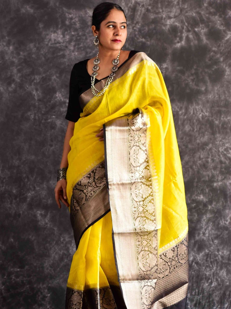 Kanha Linen zari Saree image 1