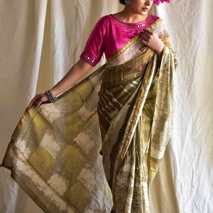 Megha Dabu Chanderi silk saree image 2