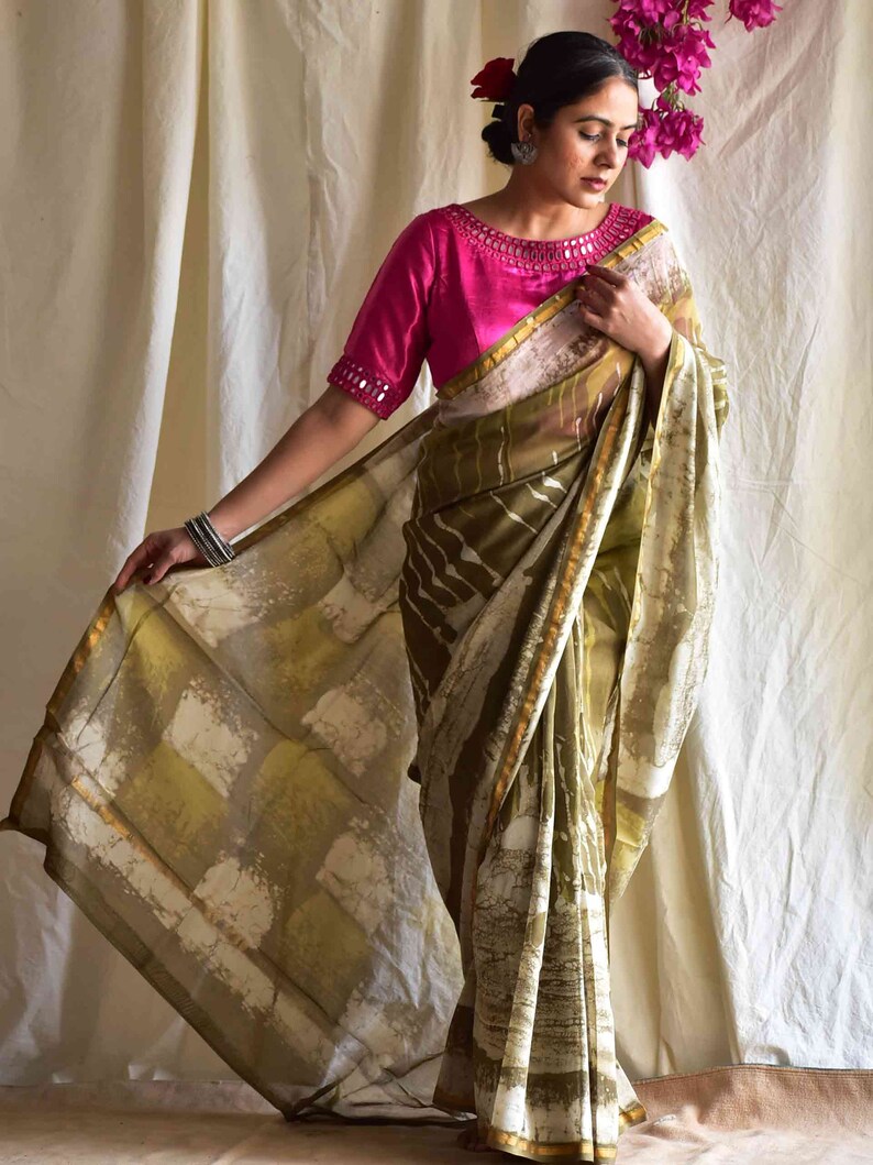 Megha Dabu Chanderi silk saree image 2