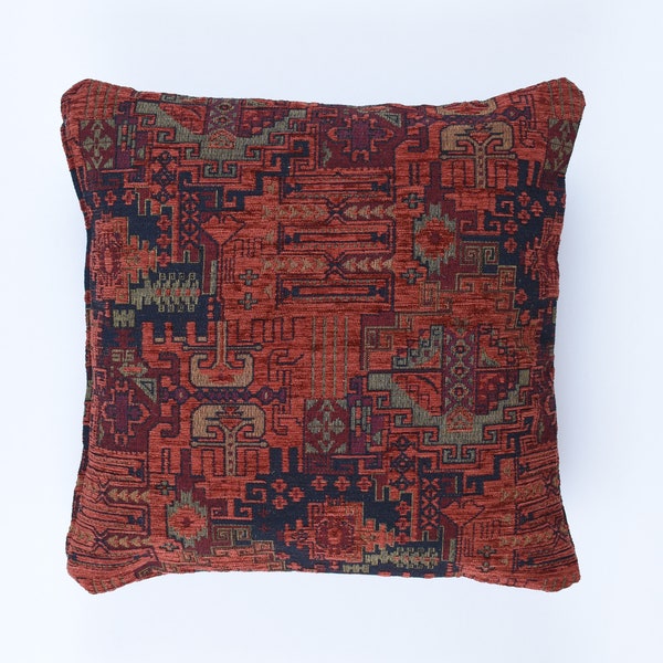 Turkish Kilim Pillow Cover, Woven Chenille Geometric Accent Pillow