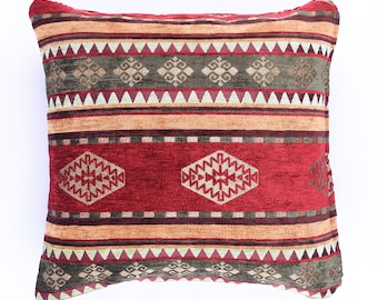 Funda de almohada Funda de almohada Kilim turco persa marroquí boho 14x14 16x16 20x20 Misma tela en ambos lados Todos los tamaños disponibles