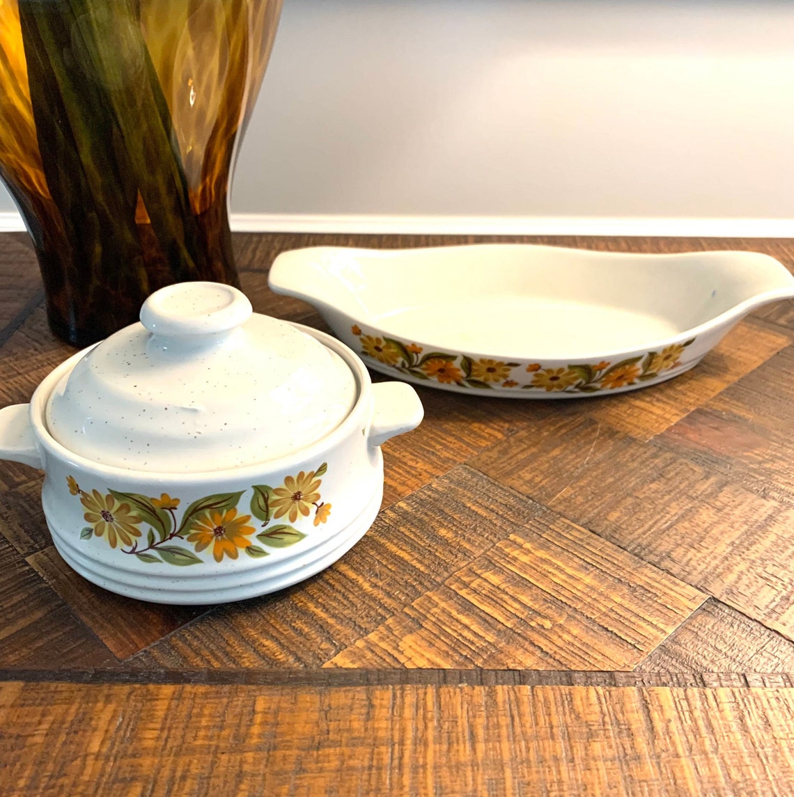 1970s Capri Stoneware Serve and Store Covered Dish and Au Etsy