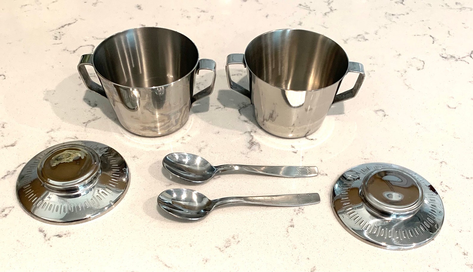 Vintage Condiment Set Cook O Matic Chrome Spoons Etsy UK