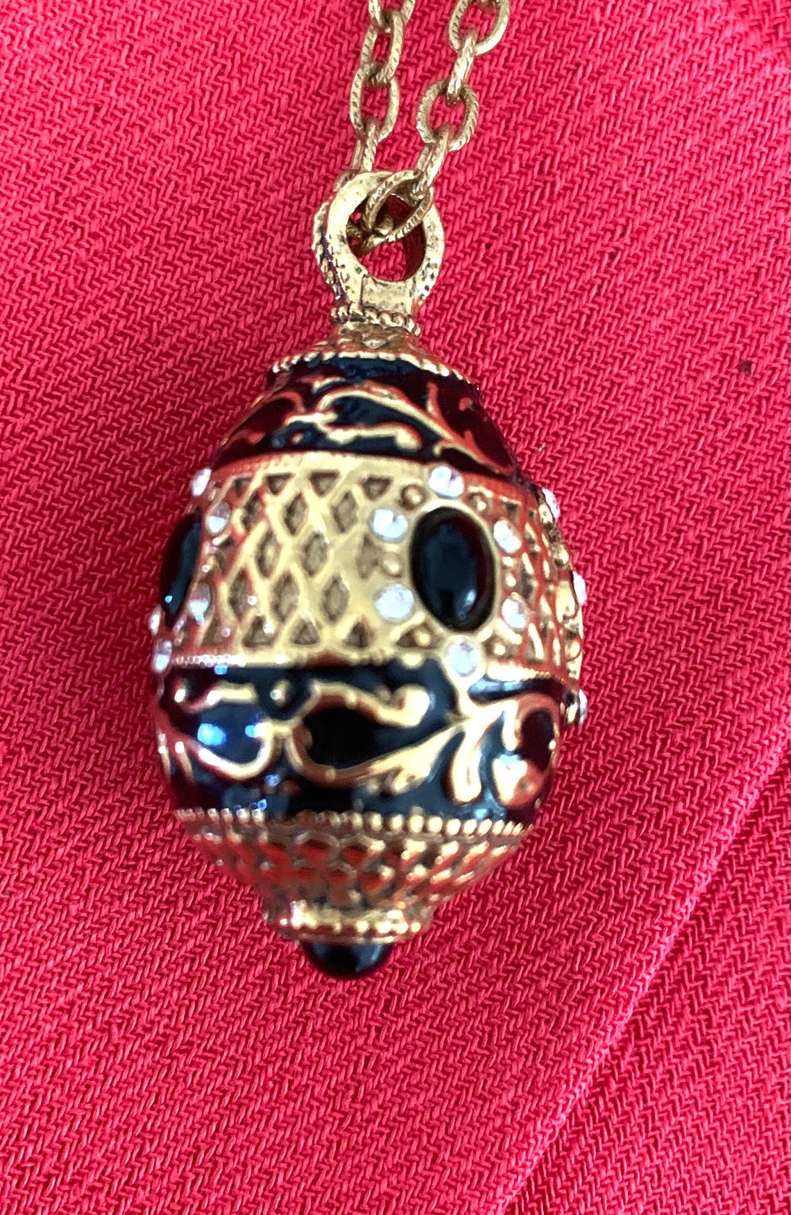 Sale Joan Rivers Faberge Egg Necklace Costume Jewelry Etsy Canada