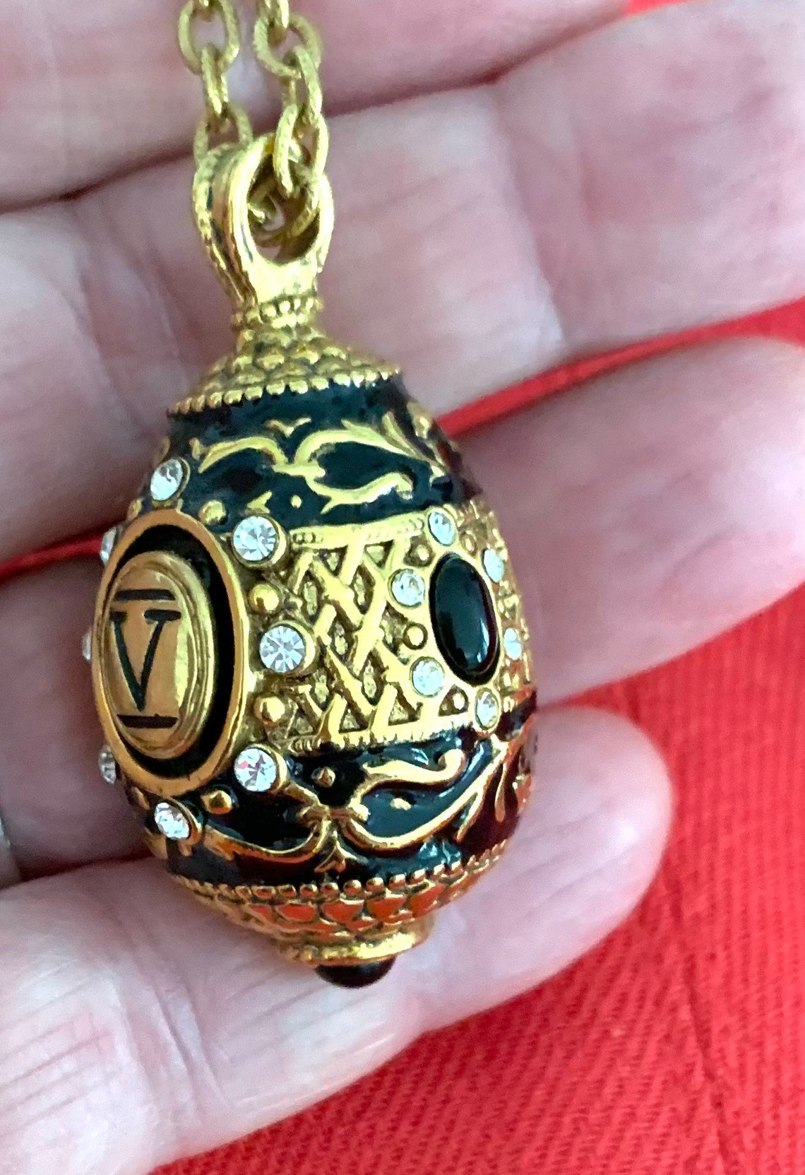 Sale Joan Rivers Faberge Egg Necklace Costume Jewelry Etsy Canada