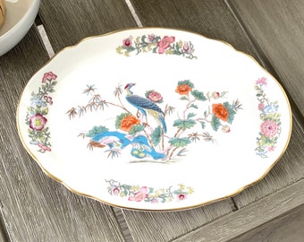 Wedgewood Kutani Crane plate, dish, bone china, made in England, fine china, holiday entertaining, trinket dish, collectible