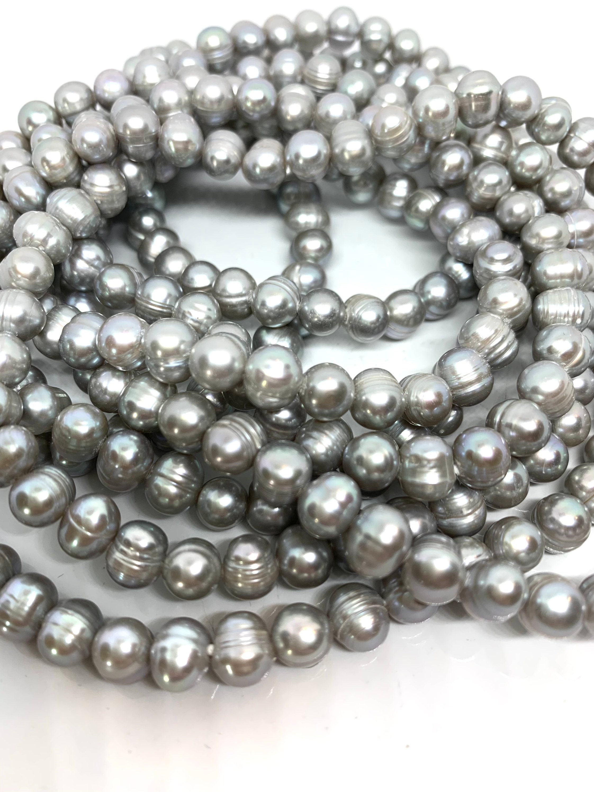 Honora 80 Silver Grey Ringed Pearl 