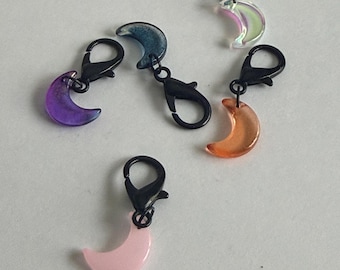 Pretty Moon Crochet stitch markers/progress keepers