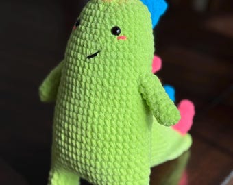 Neon Dinosaur! Handmade Crochet Dino