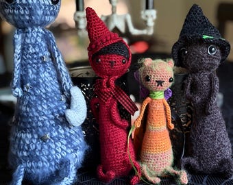 Scrungly Cats! handmade crochet weird kitties