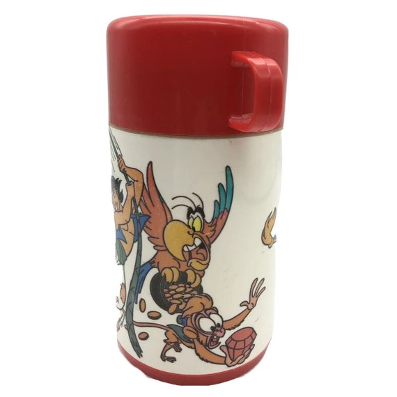 Disney's Aladdin Vintage Lunch Box Thermos 1986 Red T… Gem