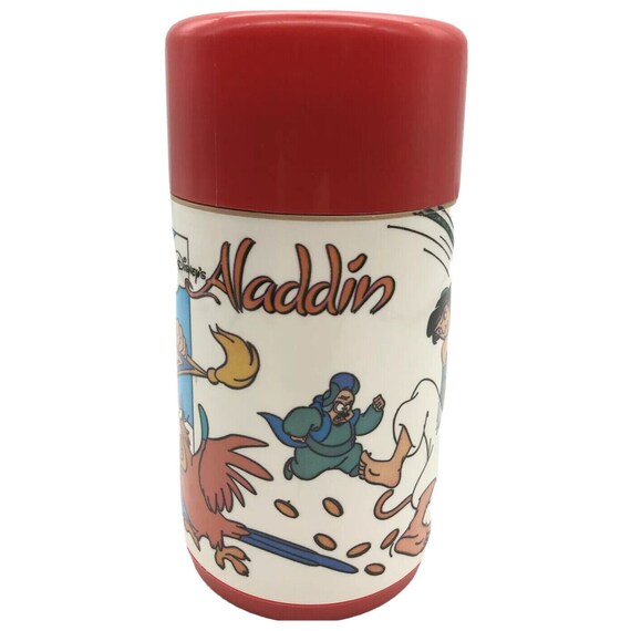 Disney's Aladdin Vintage Lunch Box Thermos 1986 Red T… Gem