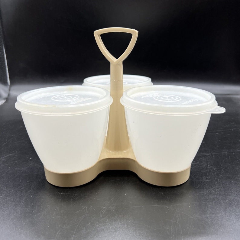 Vintage Tupperware Condiment Caddy Set 7 Pieces 7574 Etsy