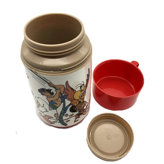 Disney's Aladdin Vintage Lunch Box Thermos 1986 Red T… Gem