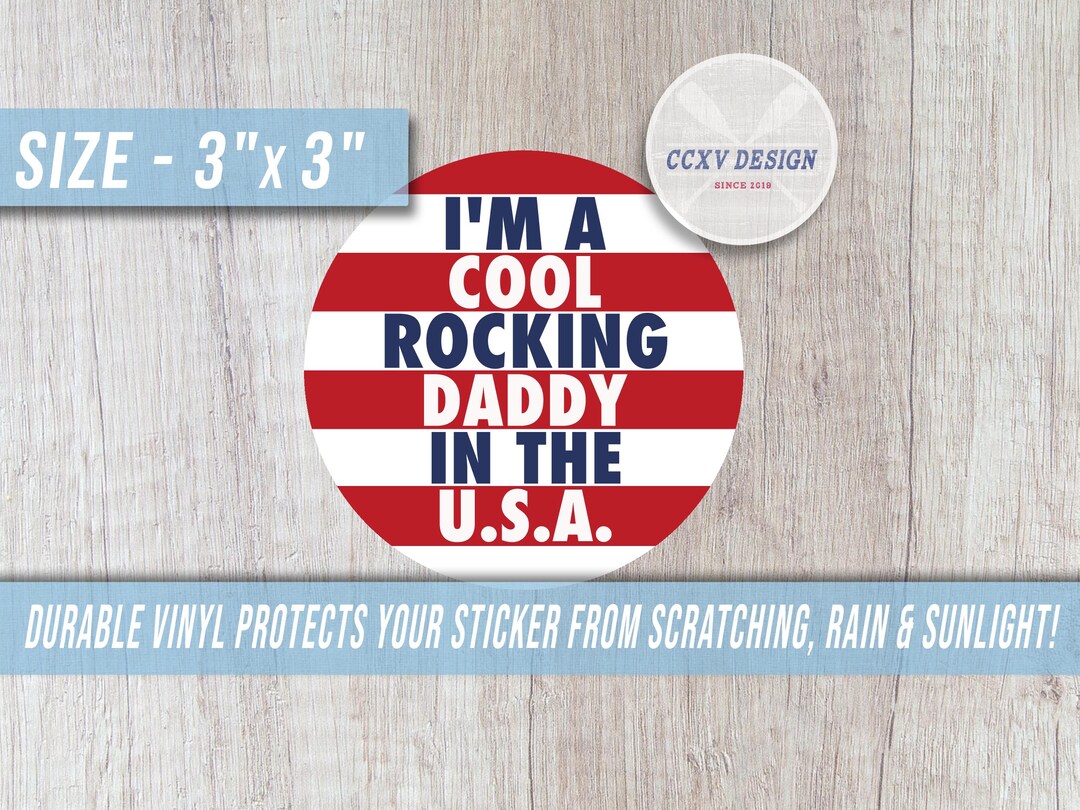 Rocking R Decal Cool Rocking Daddy USA Sticker | 3