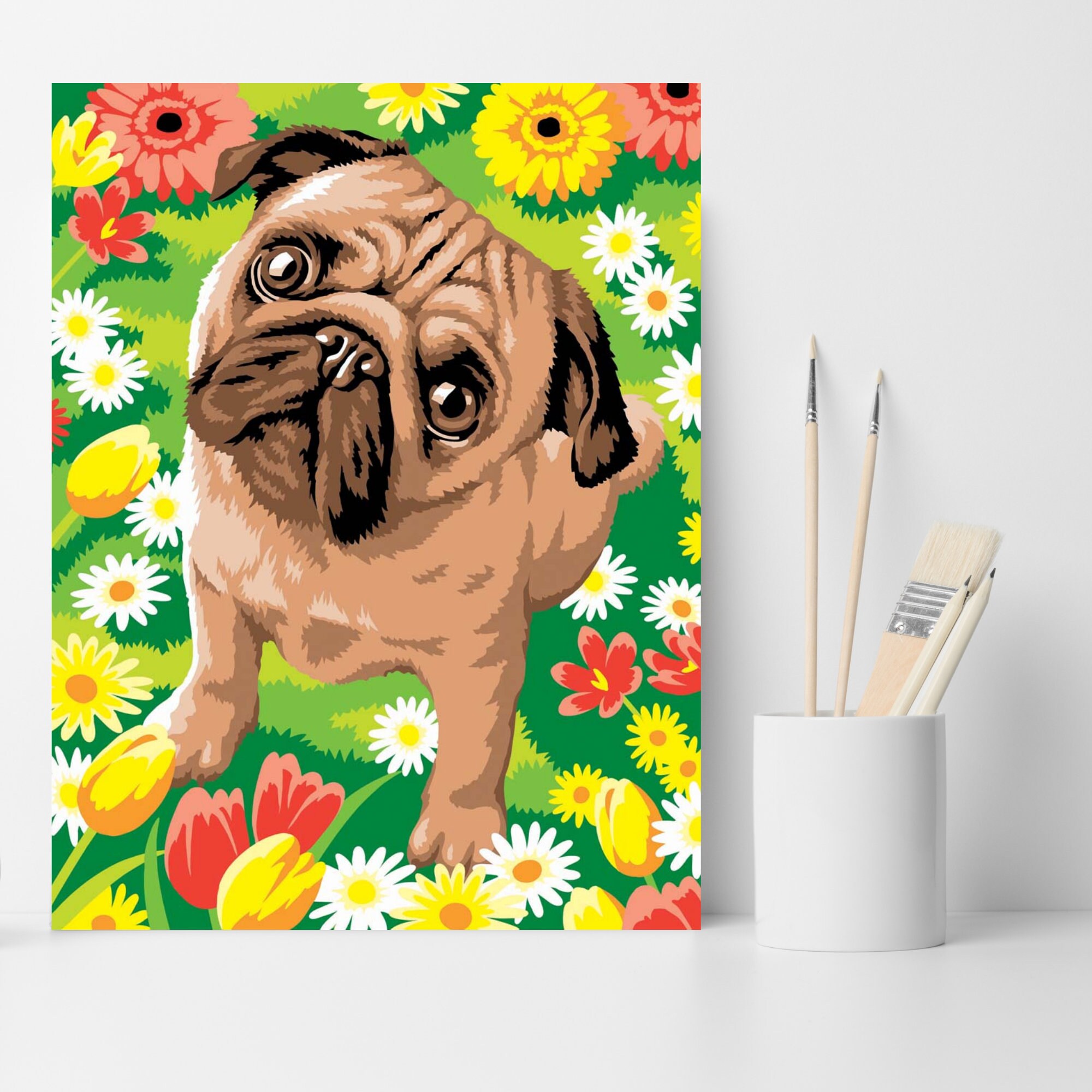 Pug Dog Paint By Numbers Junior Painting Kit for Adults and Etsy
