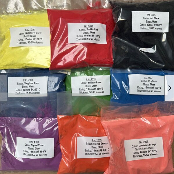 25 Gramm Pulverbeschichtung Farben für Handwerker - Polyester