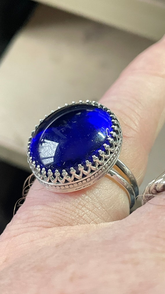 Bague pierre bleu hotsell