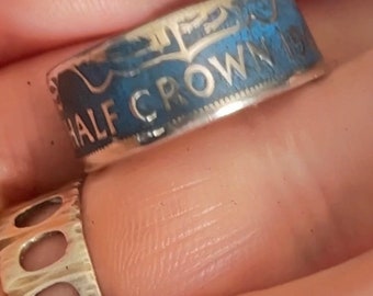 Half Crown 50% Silver Coin Ring - 1942