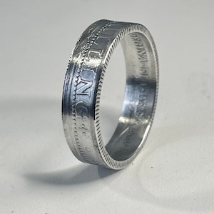 1899 Coin Ring - One Shilling - 925 Silver - Queen Victoria