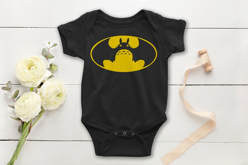 Totoro Batman Funny Baby Onepiece Dc Comics And Studio Etsy