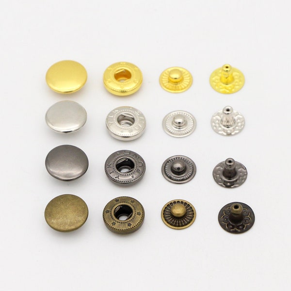 20pcs snap button 10mm 12.5mm 15mm Press Stud Snap Fastener