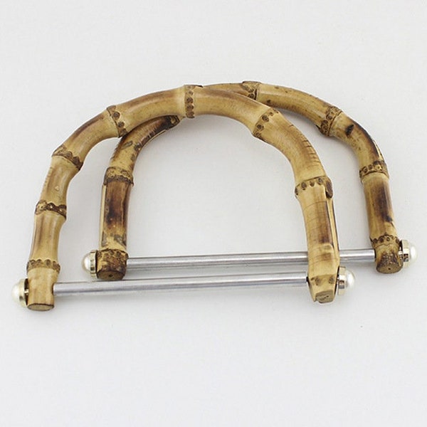 A pair of Bamboo Handles for Bag Handle 12cm(4.7 in) Bamboo Purse Handle handbag handle