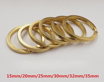 10pcs Brass Keyring brass split ring Flat Split Key Ring Brass Split Keyring 15mm 20mm 25mm 28mm 30mm 32mm 35mm