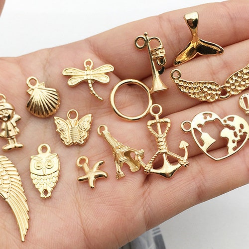 50pcs Gold Charms Assorted Charms Mixed Charms BULK Charms Etsy