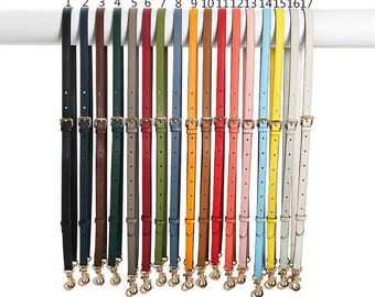 High quality Leather bag strap 1.2cm 1.5cm 1.8cm 2.5cm leather Purse strap leather strap replacement strap handbag strap