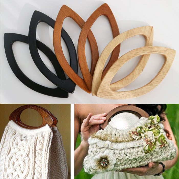 Quilted Wooden Handle Design Satchel Bag